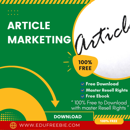 100% Free ebook “The Upper Hand Of Article Marketing” with Master Resell Rights and 100% Download Free. Fresh strategies to run an online business from your home with zero start-up cost. Get easy money through the internet