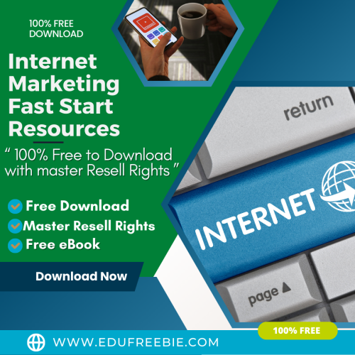 100% Download Free Real eBook with Master Resell Rights “Internet Marketing Fast Start Resources” offers to create a home-based business to make money online while working part-time and fulfill all your desires