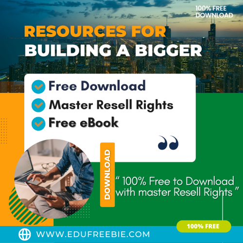 100% Free to Download eBook “Top 10 Resources For Building a Bigger Audience” allows you to dive into a viable online business with zero start-up costs