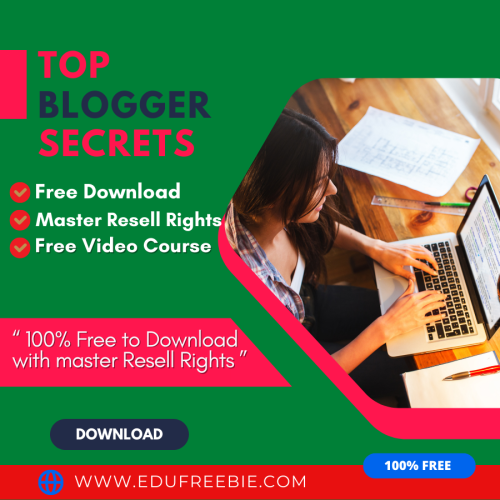 100% Free to Download Video Course with Master Resell Rights “Top Blogger Secrets Upgrade Package” will help you to make a great career and earn limitless cash