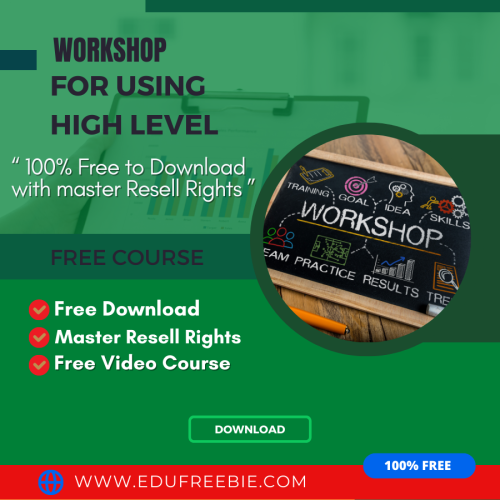 100% Download Free Video Course “Workshop For Using High Level” with Master Resell Rights will make you earn passive money by doing part-time work. Optimize your expertise by learning through this Video Course Training Video Course