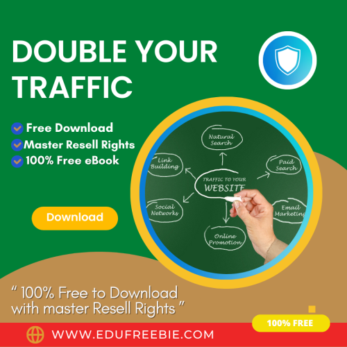 100% Free to Download eBook “Double Your Traffic” with Master Resell will provide you with a more comfortable way to earn passive money online and you will build your entrepreneurship