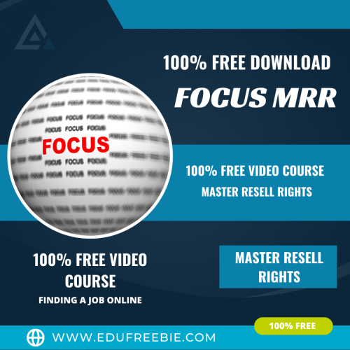 100% Free to Download Video Course “Focus MRR” Master Resell is like a valuable asset as it will make you earn big passive money and you will start a new online business