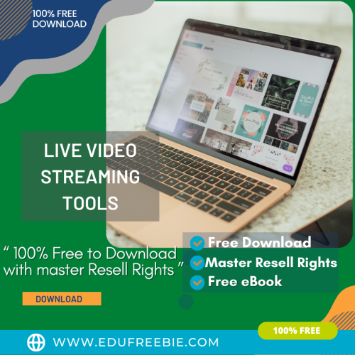 100% Free to download eBook with master resell rights “Top 10 Live Video Streaming Tools” is made to help you to get a source of a steady income and build a profitable business online to earn a high income