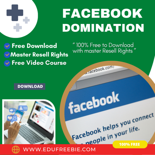 100% Free Download Video Course “Facebook Domination” with Master Resell Rights. Find your own way to create passive money by doing part-time work. You will learn the steps to becoming rich just in a day