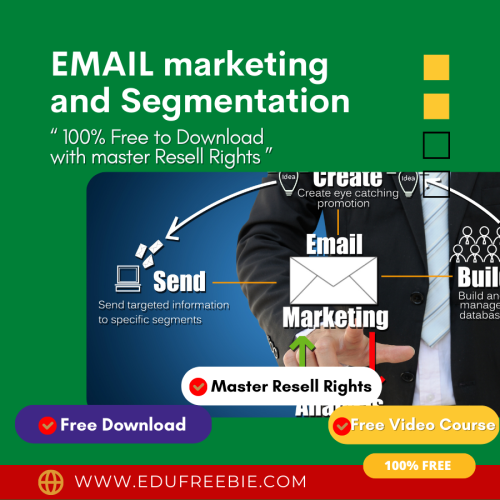 100% Free Video Course “EMAIL marketing and Segmentation” with Master Resell Rights to explain to you a new business plan to make real passive money online