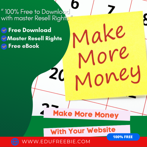 100% Free to Download eBook “Make More Money With Your Website” with Master Resell will provide you with a more comfortable way to earn passive money online and you will build your entrepreneurship