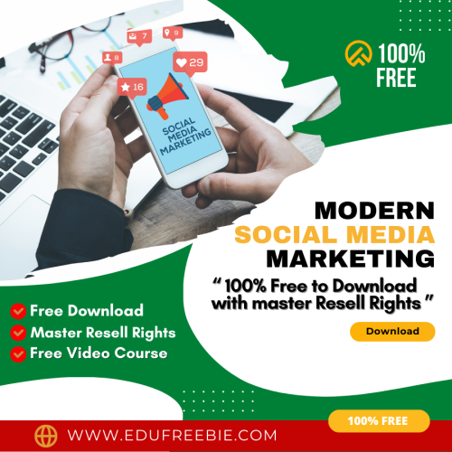 100% Download Free video course made for you “Modern Social Media Marketing” with Master Resell Rights will disclose a Brand new technique to become an entrepreneur