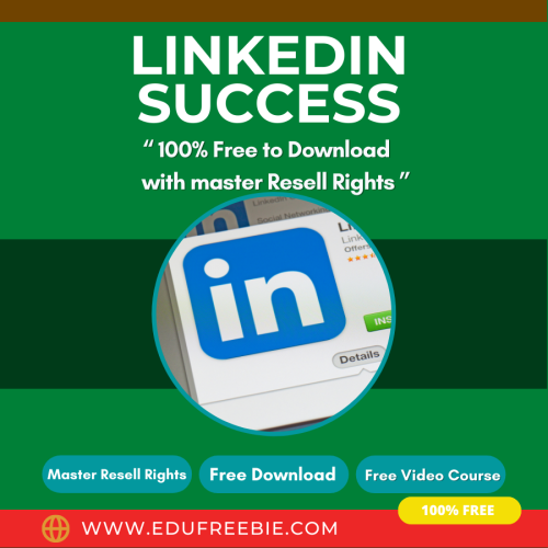 100% Free to Download the video course “LINKEDIN SUCCESS” with MASTER Resell Rights will help you in getting money and fame just in a month. Creating your way of making real passive money will be an easy game