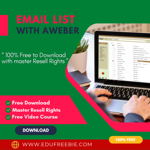 100% Download Free video course “Manage Your Email List With Aweber Advance” with Master Resell Rights will make you Discover the strategies for getting huge money online