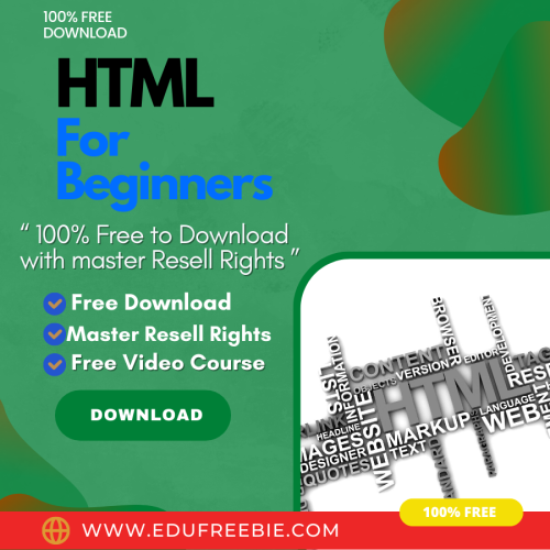 100% Free Video Course “HTML For Beginners” with Master Resell Rights will give you an idea get a satisfying amount of real passive money online