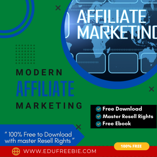 100% free download ebook made for you “Modern Affiliate Marketing” with Master Resell Rights. Become an entrepreneur and get success easily, while working part-time to make passive money through this magical ebook