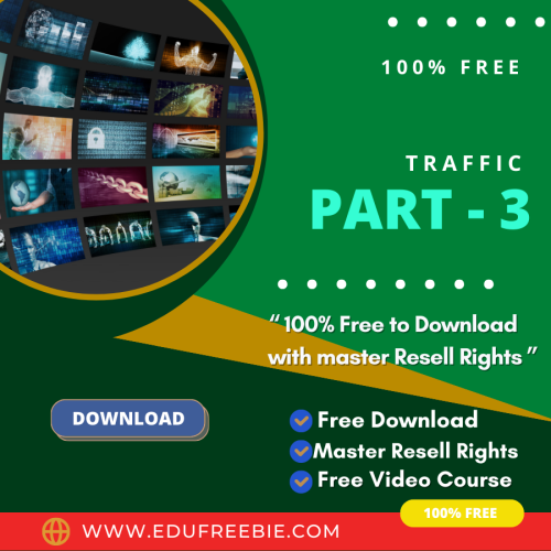 100% Free Download Video Course with master RESELL rights “Traffic Part – 3” is here to give you an idea for beginners as well as for experienced to make real money online and this business is a work-from-home