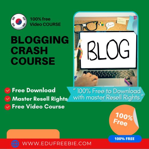 100% Free to Download Video Course with Master Resell Rights “Blogging Crash Course” will give you a stable and profitable way to build your online business