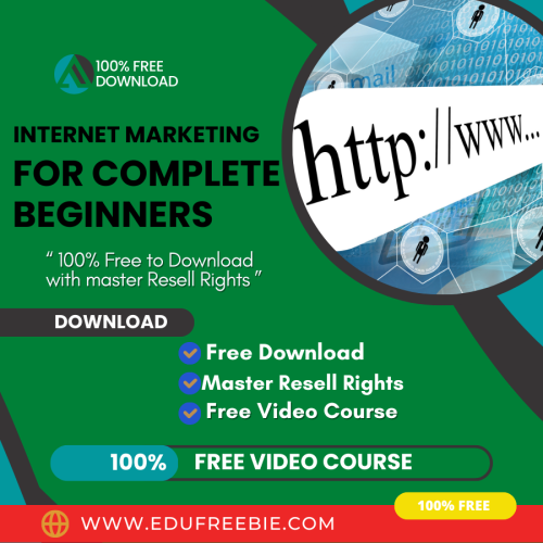 100% Free to Download Real Video Course with Master Resell Rights “INTERNET MARKETING FOR COMPLETE BEGINNERS VIDEO UPGRADE” will give you an excellent idea for building a home-based business