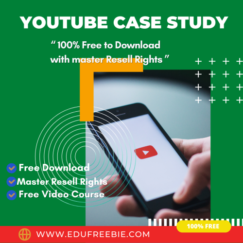 100% Free Real Video Course with Master Resell Rights “Youtube Case Study”. Make Money from your internet university working part-time and is a work-from-home