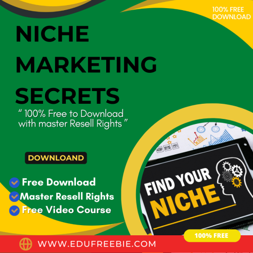 100% free to download the video course “NICHE MARKETING SECRETS” with master resell rights through which you will become rich