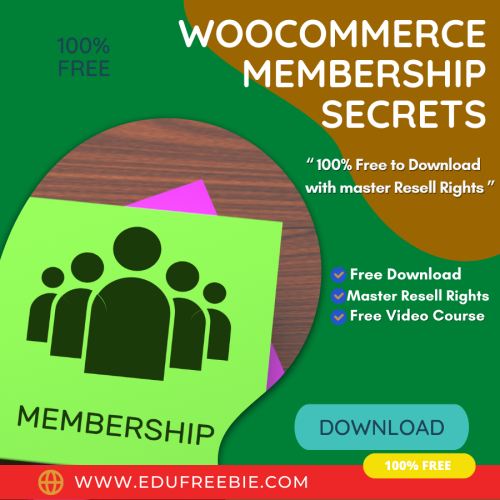 100 % Free Download Video Tutorial “WooCommerce Membership Secrets” with Master Resell Rights to make recurring money source. Jeopardize your profitable online business and boost recurring money into your bank account from this part-time work