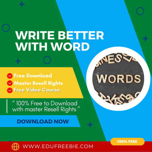 100% Free to Download Video Course “Write better with Word” with Master Resell Rights will help to build an online business with a bootstrapped budget