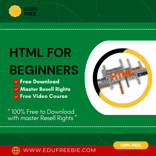 100% Free to Download Video Course for everyone with Master Resell Rights “HTML For Beginners” is a video course that teaches you a comfortable way of making real money