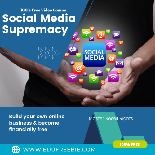 100% Download Free Real Video Course with Master Resell Rights “Social Media Supremacy” is a chance to make money online while doing part-time work from home on your smartphone