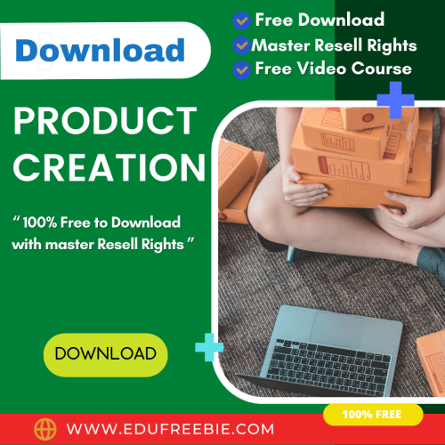 100% Free Best Video Course ever with Master Resell Rights and 100% Free to Download “PRODUCT CREATION”. Discover new tricks to work from home for making real online money