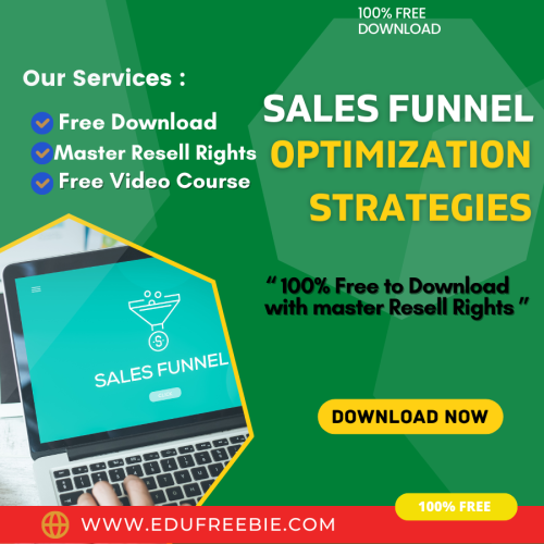 100 % free to download video course with master resell rights “SALES FUNNEL OPTIMIZATION STRATEGIES VIDEO UPGRADE” is an amazing video to learn money-making skills