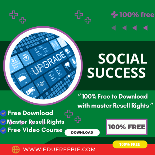 100% Free Unique Video Course “Social Success Upgrade”, 100% Free Download with Master Resell Rights. Find out all you need to know about launching an online business