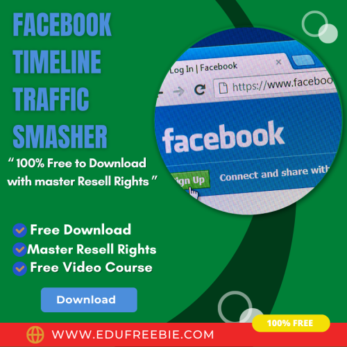 100% free video tutorial with master resell rights. Simple methods to earn passive income doing part-time work through this video course “Facebook Timeline Traffic Smasher” 