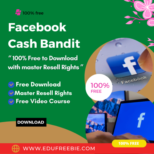 100% Free Video Course “Facebook Cash Bandit” with Master Resell Rights. Start an online profitable business through this video course. Earn real online money with this work-from-home method