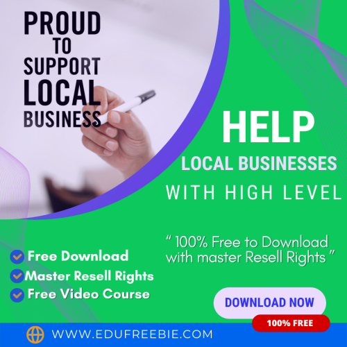 100 % Free to download the video course “Local Businesses with High Level” with master resell rights are for those who want to be rich, famous effortlessly, and work for themselves