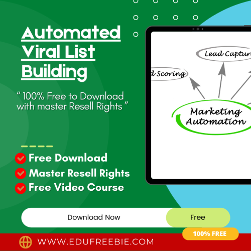 100% Download Free Video Course with Master Resell Rights “Automated Viral List Building” will guide you to create your own way to build a profitable online business