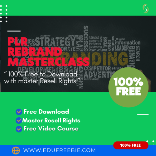 100% free to download video courses with master resell rights “PLR Rebrand Masterclass” will amaze you by revealing easy tricks for high real passive money