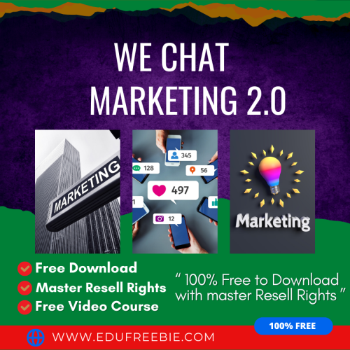 100% Download Free Video Course “Dark Secrets Of We Chat Marketing 2.0” with Master Resell Rights is giving you a curated platform to earn unresistant and endless money