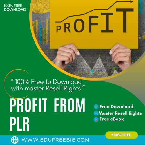 100% Free to Download Real eBook with Master Resell Rights “Top 7 Ways To Profit From PLR” will give you an idea for building an online business or home-based business