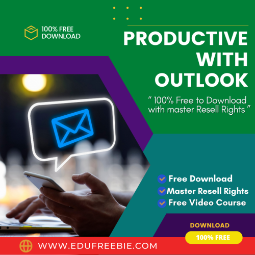 100% Download Free Real Video Course with Master Resell Rights “Be Productive With Outlook” will help you kick start your profitable online business working from your comfort zone