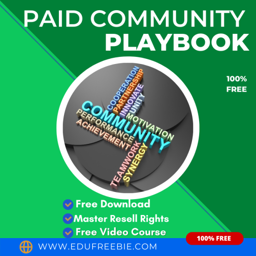 100% Free VIDEO COURSE “Paid Community Playbook” for making money online. Unexpected cash flow. This video course has the secret to increasing cash in your account