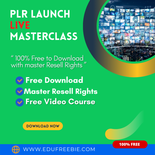 100% free video course “PLR Launch Live Masterclass”. Learn the secret steps, and start earning immediately. Download it for free with resell rights