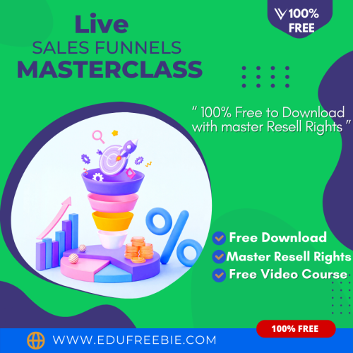 100% free amazing video course “Live Sales Funnels Masterclass”. Your life is going to change quickly after watching this video course which is 100% free for you with resell rights and free download.