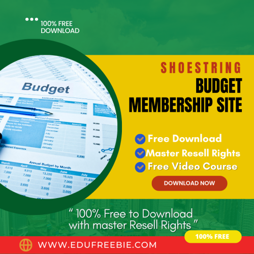 100% Free to Download Video Course with Master Resell Rights “Shoestring Budget Membership Site” will teach you methods to earn passive money and get a comfortable life