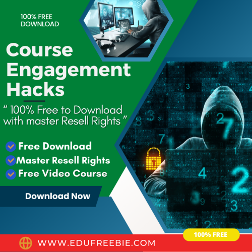 100% Free to Download Video Course with Master Resell Rights “Course Engagement Hacks” will give you opportunities for building your online business and achieving high-income￼