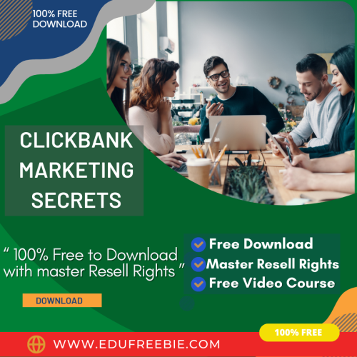 100% Free to Download Video Course “Clickbank Marketing Secrets” with Master Resell has a hidden secret that is shared for you to make passive money online instantly and you will work for yourself