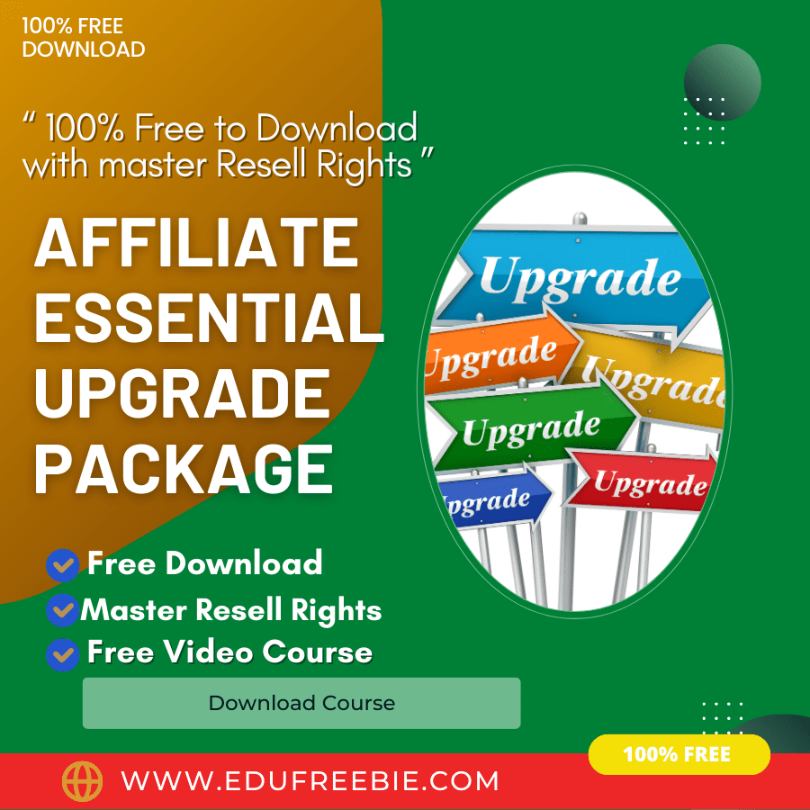 You are currently viewing 100% Free to Download Video Course “Affiliate essential Upgrade Package” with Master Resell will provide you with a more comfortable way to earn passive money online and you will build your entrepreneurship