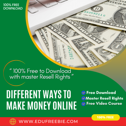 100% Free to Download Video Course “Different Ways to Make Money Online” with Master Resell through which you will know how to run an online business and numerous ways to make passive money