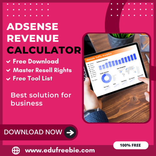 100% Free Adsense Revenue Calculator Tool: Easily Calculate Adsense Revenue by Using this Tool and become a millionaire after selling this tool