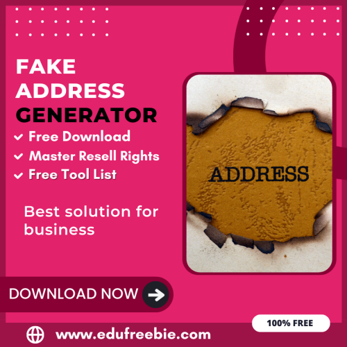 100% Free Fake Address Generator Tool: Easily Generate Fake Addresses by Using this Tool and become a millionaire after selling this tool