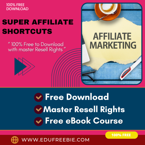 100% free download with Master Resell Rights “Super Affiliate Shortcuts”. Earn passive from this ebook tutorial will teach you the tactics to make real money from your smartphone