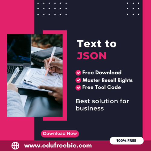 100% Free Text to JSON Converter Tool: Easily Convert Text code to JSON by Using this Tool and become a millionaire after selling this tool