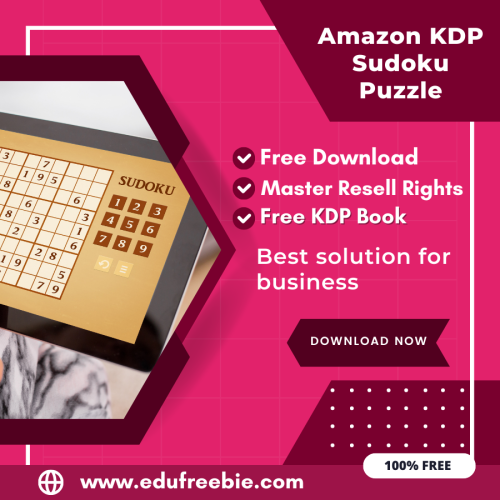 100% Free Sudoku Puzzle Book with Master Resell Rights. You can sell this Puzzle Book on Amazon KDP and Earn 100% Profit from that, Become a millionaire after selling this book