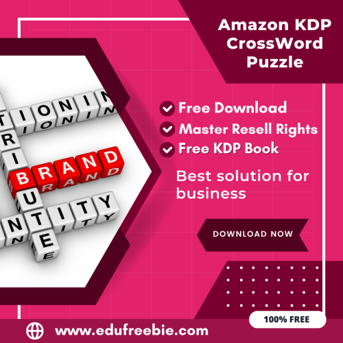 100% Free Amazon KDP Crossword Puzzle Book With Master Resell Rights and Earn Lots of Income After Selling this Puzzle Book